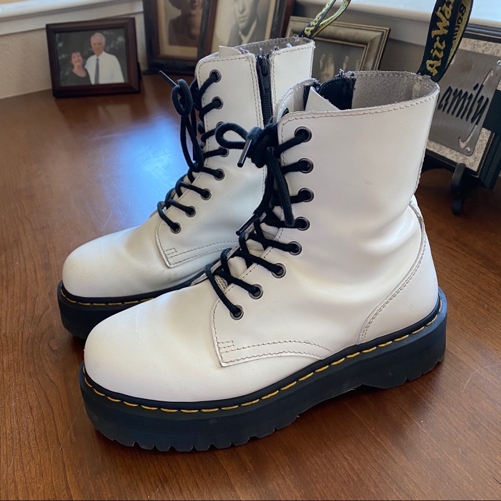White Jadon platform doc martens